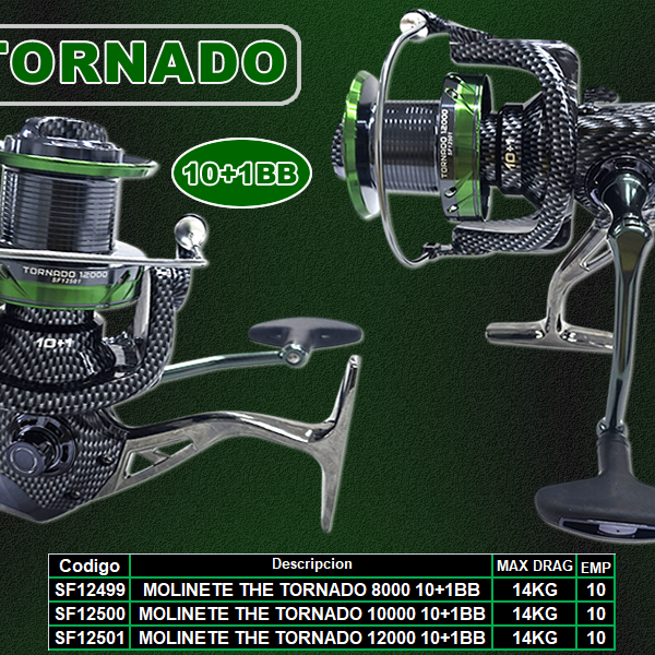 MOLINETE TORNADO 10+1 BB ALUMINIO